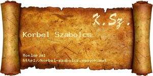 Korbel Szabolcs névjegykártya