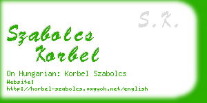 szabolcs korbel business card